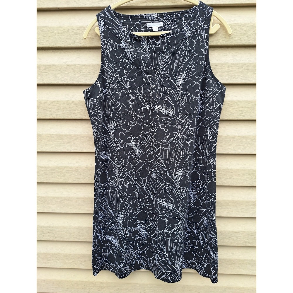 New York Company Women's Floral Cotton Stretch Knee Length Dress L